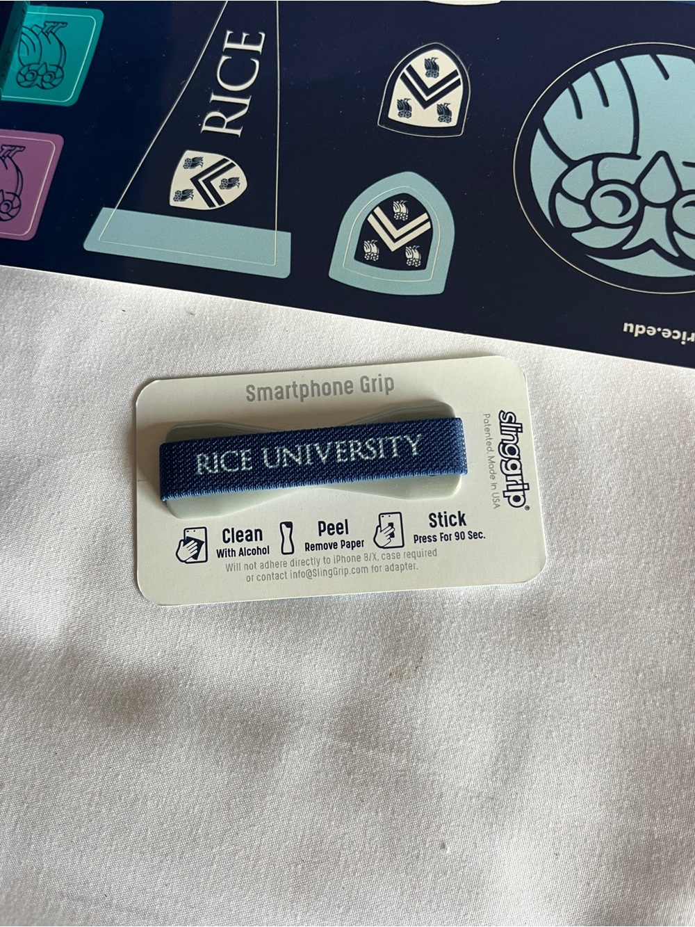 Rice University Blue Water Bottle Stickers Smartphone Grip Set - Picture 6 of 10